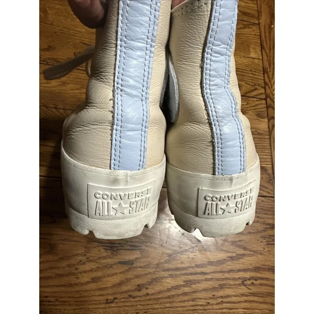 White Leather CONVERSE Chuck Taylor All Star Platform High Top Sneakers Lady 7